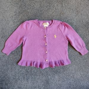 Ralph Lauren purple cotton cardigan for baby girl